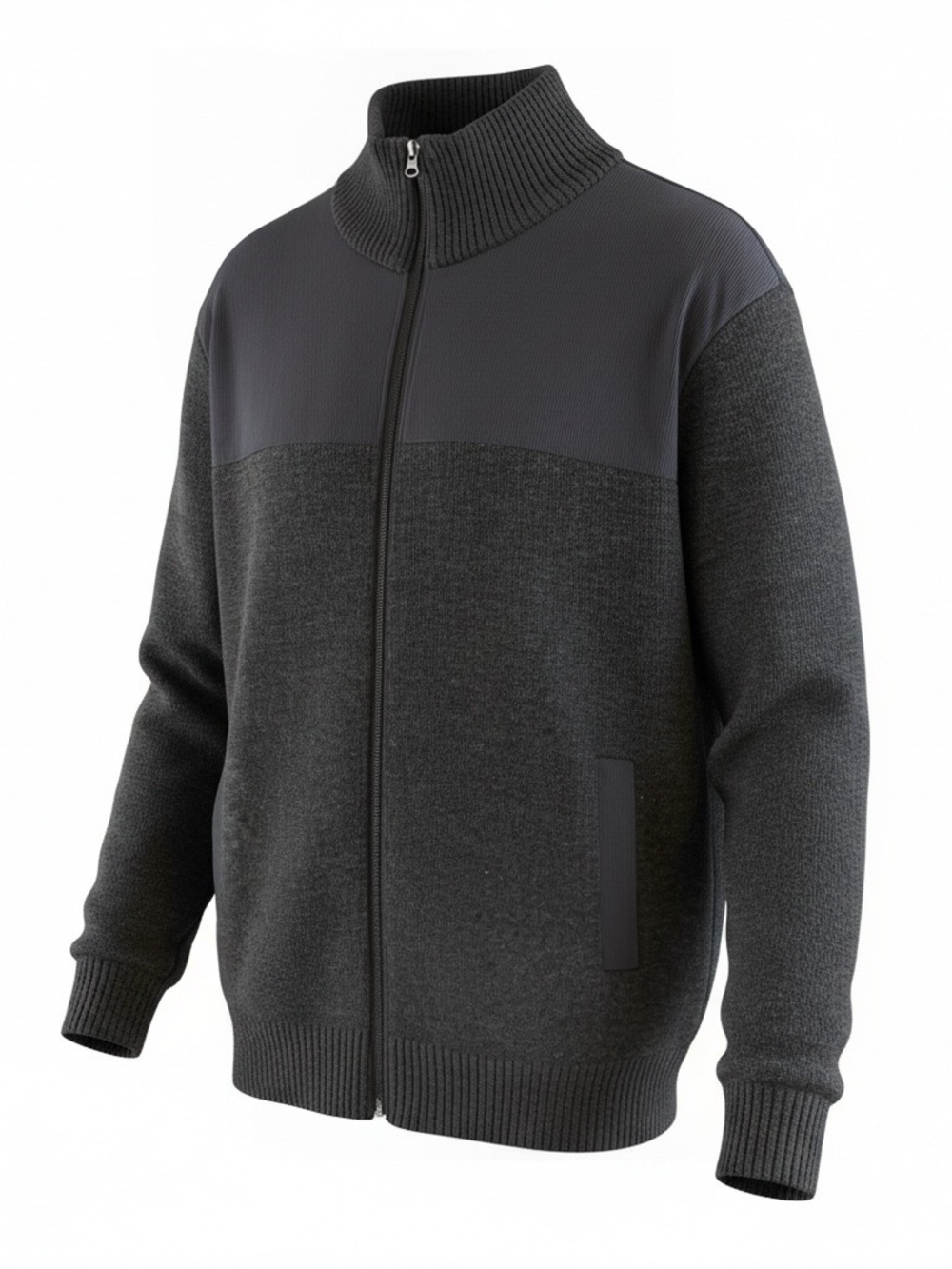 Izod Charcoal Two-Tone Men’s XXL Full-Zip Sweater Jacket